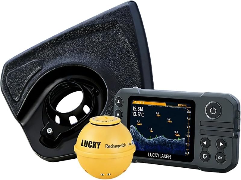 LUCKY Wireless Kayak Fish Depth Finder Handheld Portable Fish Finders Transducer Bass Fishing Sonar Sensor Mount with
