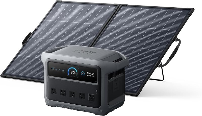 Anker SOLIX C1000 Gen 2 Portable Power Station with 200W Solar Panel — Portable Emergency Power Station for portable