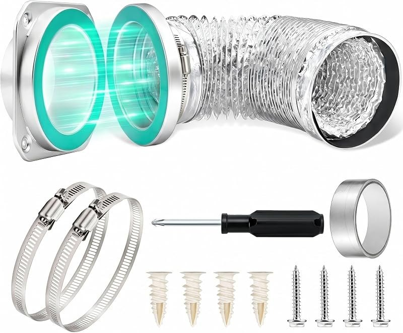 DV180 Magnetic Dryer Vent Coupling Connector Kit for 4 Inch Hose — dryer vent cleaning kit for dryer vent cleaning kit