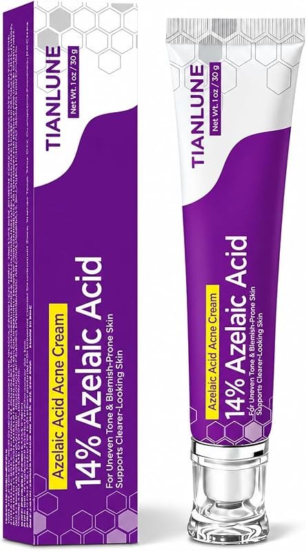 Azelaic Acid 14% Cream for Face 1PCS, Lightweight Azelaic Acid Serum with Gel-Cream Texture for Uneven Tone, Pore Care