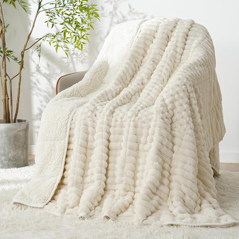 Topblan Sherpa Fleece Weighted Blanket for Adults 15 lbs Queen 60"x80" — weighted blanket for anxiety for weighted