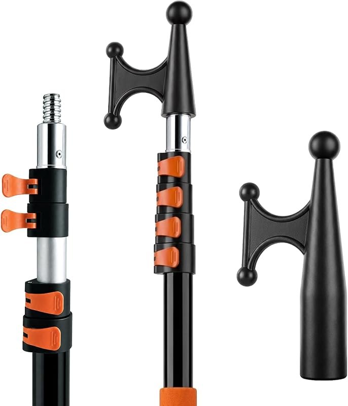 Telescopic Boat Hook for Pushing & Pulling Boating, Heavy-Duty Retractable Hook Pole with Scratch-Free Standard 3/4’’