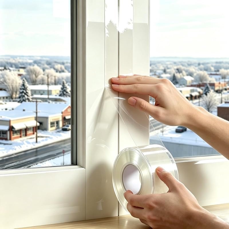 Residue-Free Clear Window Weather Sealing Tape,20-Mil Extra Thick,2" x 33Ft — Heavy Duty Window Seals for heavy duty