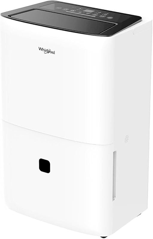 Whirlpool 50 Pint Dehumidifier with Pump, White for Whole Home — 50 pint dehumidifier with casters for pint