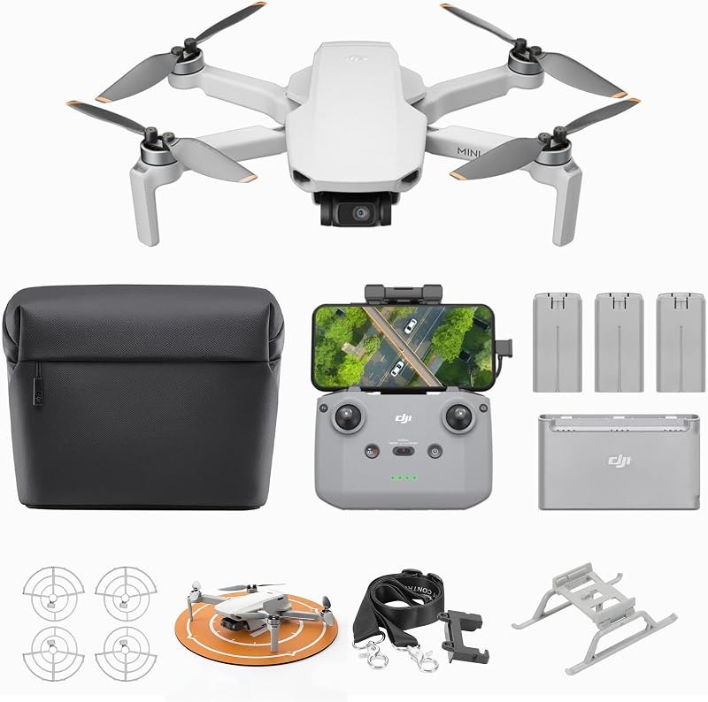 Mini 4K Fly More Combo, Drone with 4K UHD Camera for Adults,3 Batteries for 93-Min Max Flight Time.Lanyard, Landing