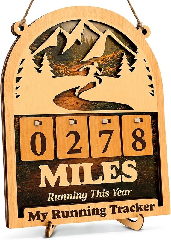 Running Gifts for Men Runners Miles Run This Year Tracker Decor — marine corps marathon tracker for marine corps