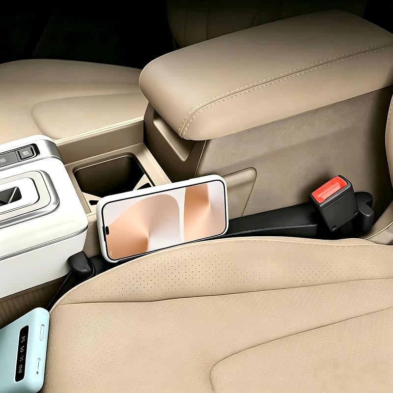 Car Seat Gap Filler with Hook, Seat Gap Filler Organizer Universal Fit Crevice Blocker Plug to Fill Gap Between Seat