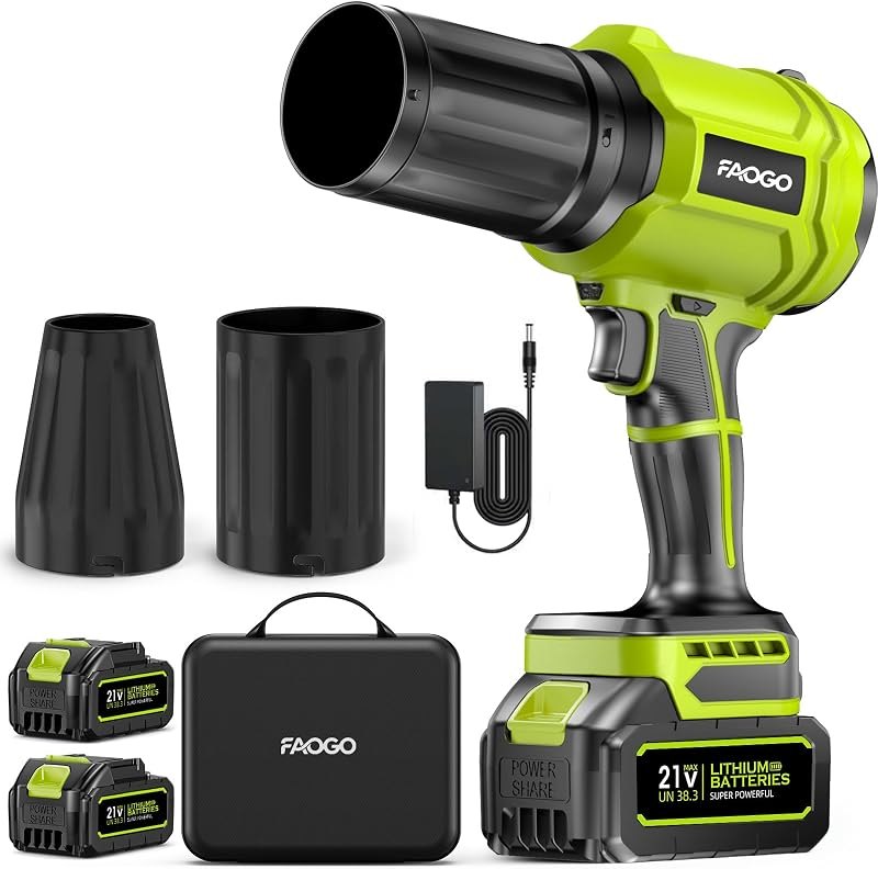 990,000 RPM Cordless Leaf Blower with 2 Batteries & Charger - Electric Handheld Blower, Lightweight, Double Run Time