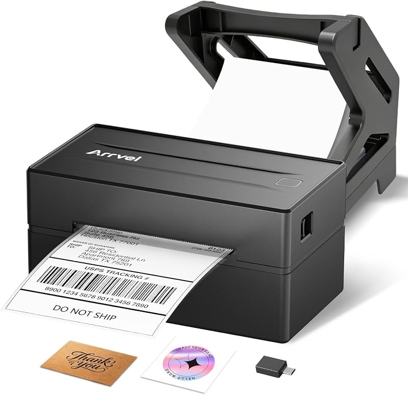 Bluetooth Thermal Label Printer w/ Stand, 4x6 Shipping Label Printer — handheld thermal label printer for handheld
