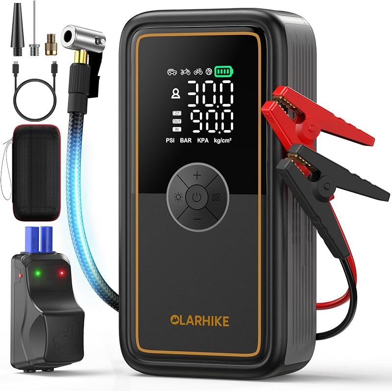 OlarHike 3000A Portable Heavy Duty Jump Starter with Air Compressor — best portable air compressor 150psi for portable