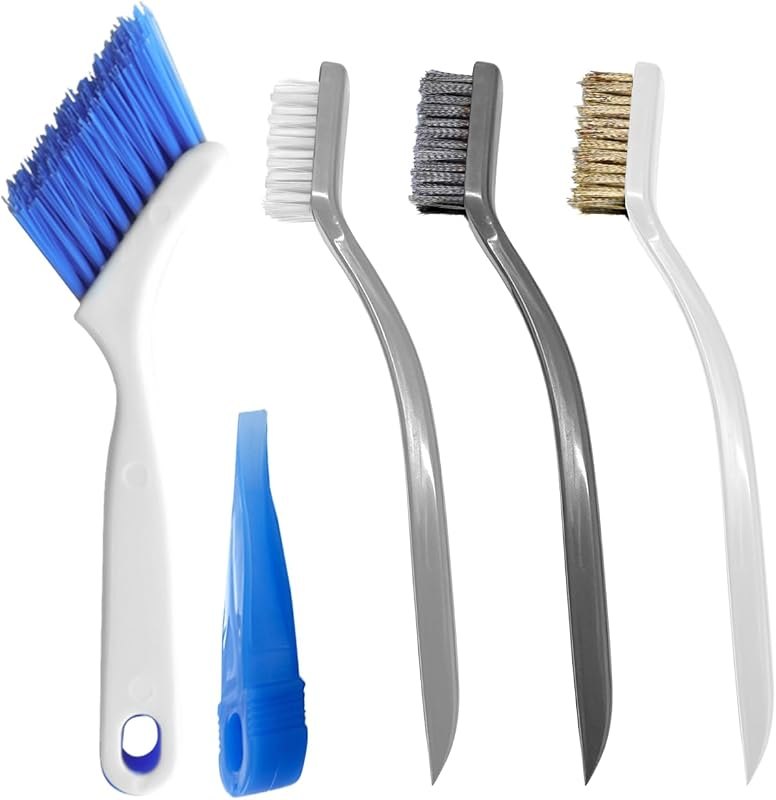 Crevice Cleaning Brush Set for Kitchen & Window Tracks, 4-Piece — cleaning grout brush for cleaning grout brush