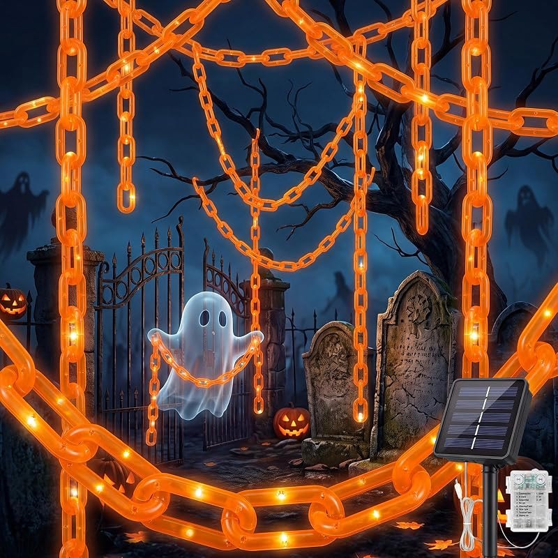 Halloween Decorations Chain Lights, 10.5 Ft 175 LEDs Plastic String Lights — best halloween porch light for halloween