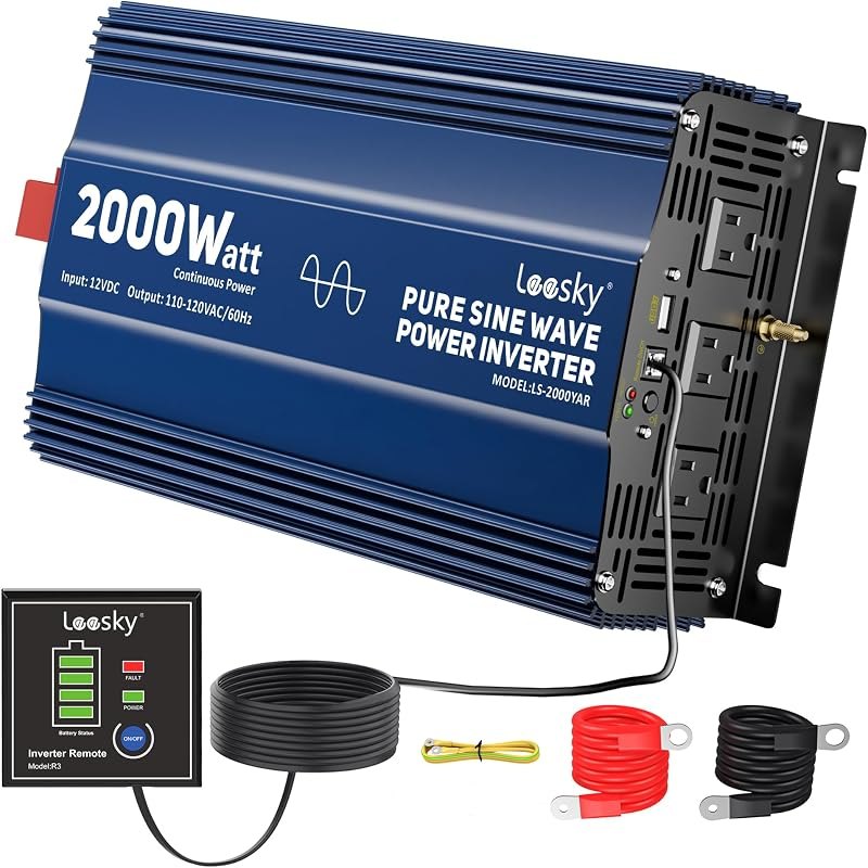2000 Watt Pure Sine Wave Power Inverter 12V to 110V 120V for RV Off-Grid — off 12v inverter for off 12v inverter