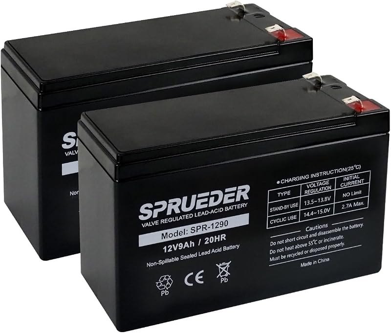 12 Volt 9Ah Rechargeable Sealed Lead Acid(SLA) Battery 2 Pack with F2 Terminal — 12v ham radio battery for 12v ham