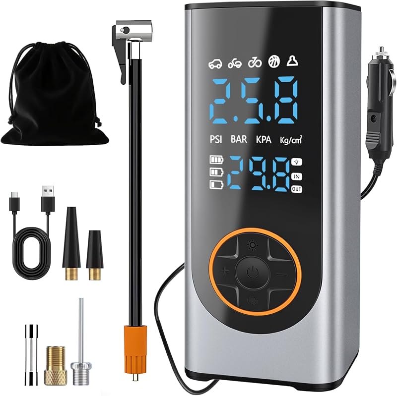 Eleanora Cordless Tyre Inflator Air Compressor 6000 mAh 150PSI 12V DC — best portable air compressor 150psi for