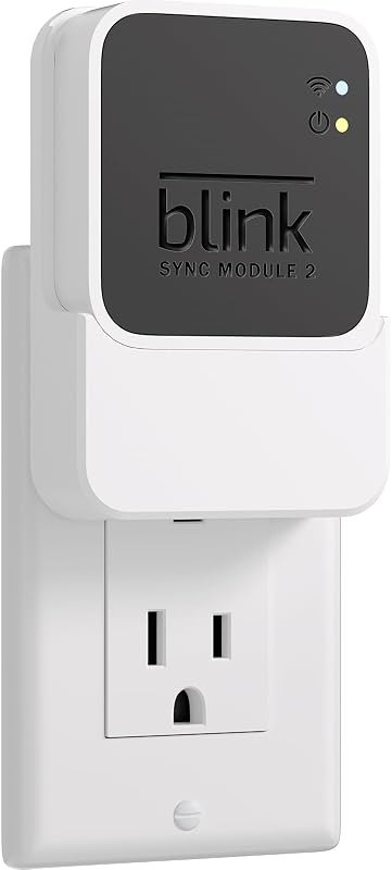 Outlet Wall Mount for Blink Sync Module 2 with Built-in Charger & Power Adapter, 2-in-1 Space-Saving Bracket, No Drill