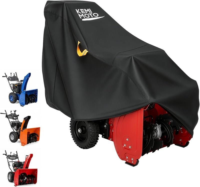 KEMIMOTO 600D Waterproof Snow Blower Cover with Hanging Loops Design — snow blower bag for snow blower bag