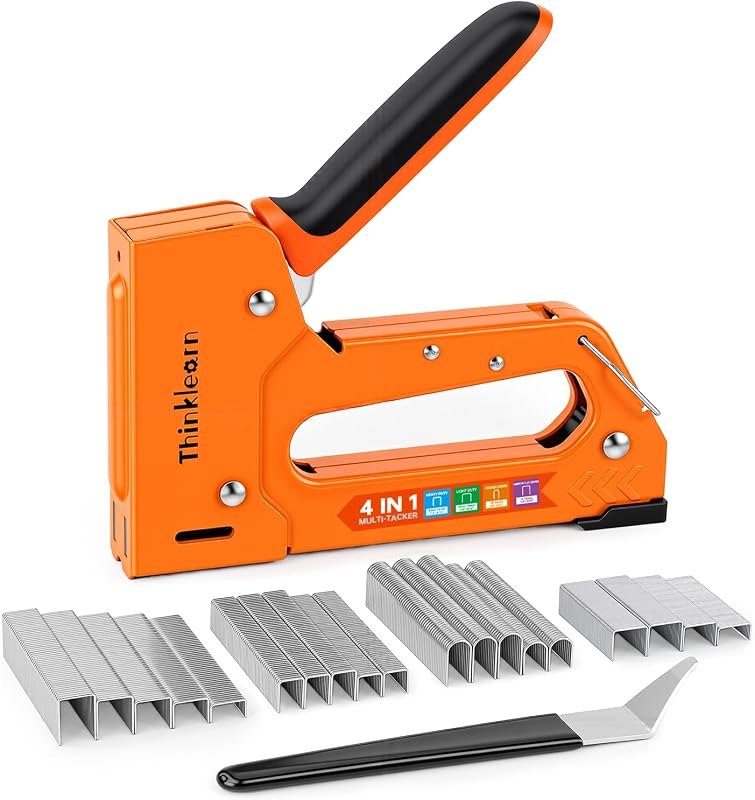 Heavy Duty Upholstery Staple Gun with 4000 Staples — electrical romex stapler for electrical romex stapler