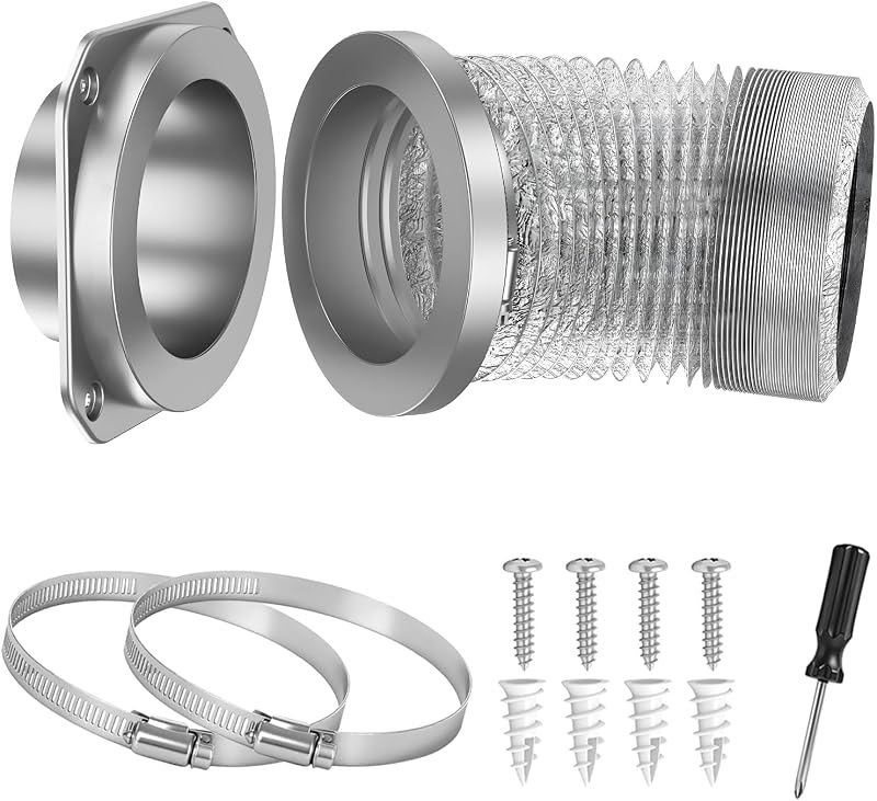 Magnetic Dryer Vent Coupling Connector Kit Double-sided 4" Duct Hose -180 — dryer vent cleaning kit for dryer vent