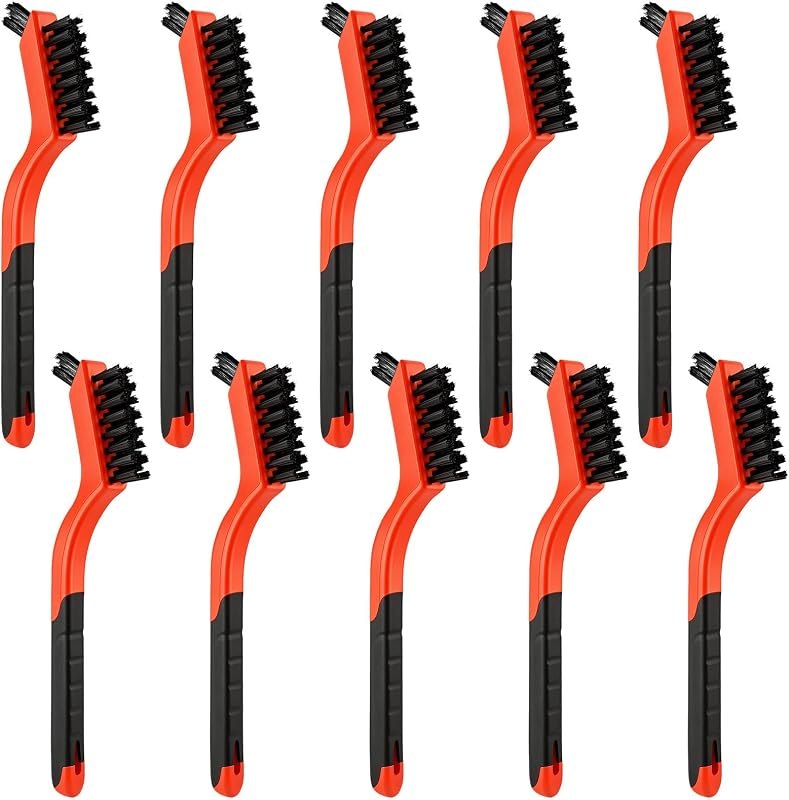 10PCS Nylon Cleaning Brushes for Tight Spaces, Non Scratch Detail Cleaning Brush Set for Window Tracks, Kitchen