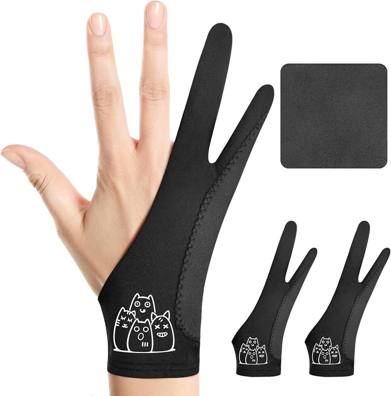 Mood Cats Drawing Glove: 3-Layer Palm Rejection for iPad & Drawing Tablet — large drawing tablet for large drawing