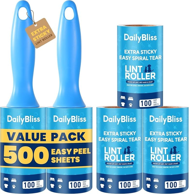 Extra Sticky Lint Roller for Pet Hair, 500 Sheets with 2 Handles — cleaning lint roller for cleaning lint roller