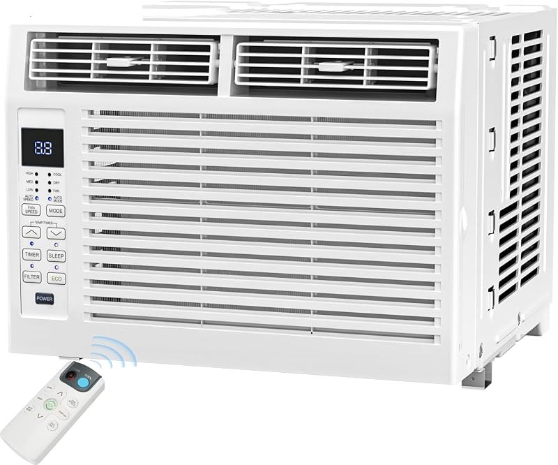 Antarctic Star 6,000 BTU Window Air Conditioner, Window AC Unit, Cools Rooms up to 250 Sq.Ft., 6 in 1 Modes Air
