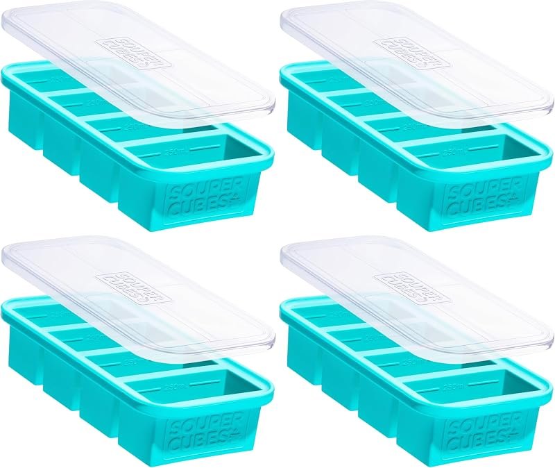 Souper Cubes 1 Cup Silicone Freezer Molds - Soup Cubes Perfect for Freezing Broth, Rice, Leftovers and More - Silicone