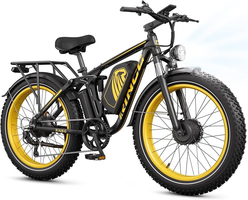 RINCC RN86 5000W Peak Electric Bike for Adults, Dual Motor,52V 30Ah Battery, Up to 45 MPH, 210Nm Torque, 26" x 4.0"