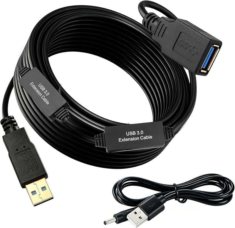 XBOHJOE USB3.0 Active Extension Cable 50FT:USB Repeater with Signal Booster Long USB 3.0 Extender A-Male A-Female Cord
