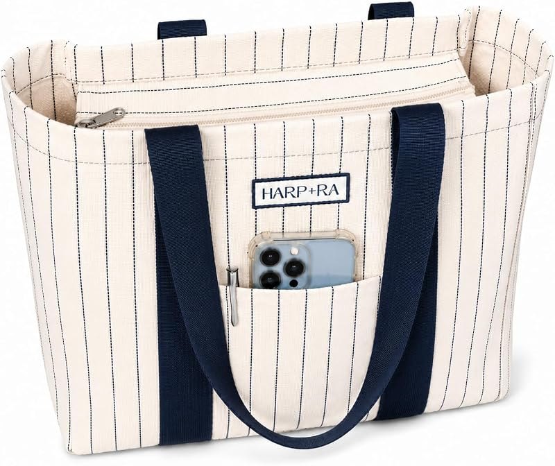 Work & Travel Tote Bag for Women - Laptop Sleeve, Luggage Strap & Zip Top — tote bag with laptop sleeve for tote bag
