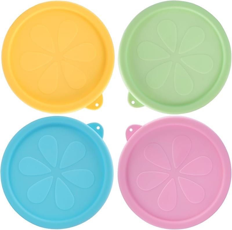 2 Cup Silicone Replacement Lids Compatible with Pyrex 7200-PC Glass Bowls, 4 Pack BPA Free & Leakproof Round Food
