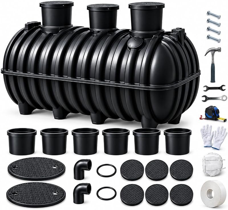 264 Gallon Underground Septic Tank Kit, Plastic Septic Tank System for 3 — septic tank TEFU for septic tank tefu
