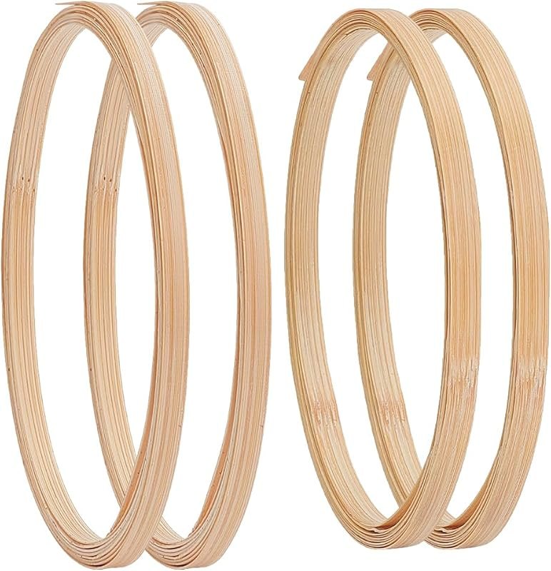 AHANDMAKER 4 Rolls Bamboo Strips for Weaving, 39.37 Feet Thin Flat Basket Weaving Materials 0.2/0.24 Inch Wide Strips