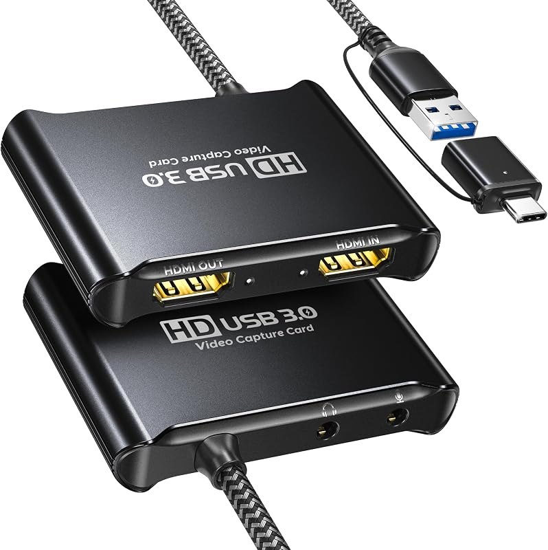 Bytewave USB 3.0 Video Capture Card for Streaming, 1080P 60Hz HDMI Video Recording with 4K30 Pass-Through, Plug & Play