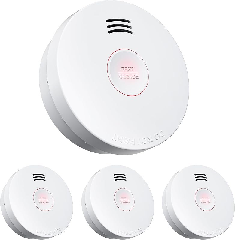 SITERWELL Smoke Detector Fire Alarms, 10 Year Battery Smoke Alarm Fire Detectors with Photoelectric Sensor & Low