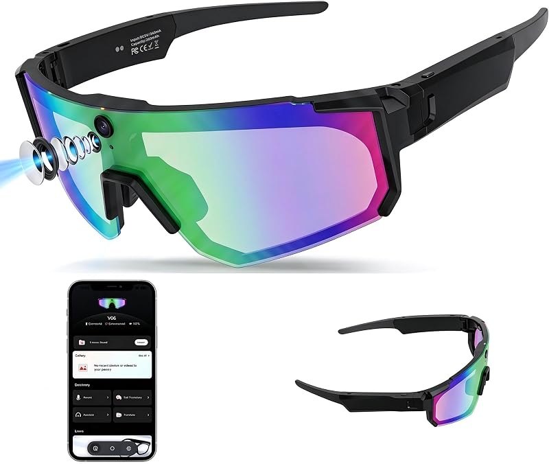AI Smart Glasses with Camera for Cycling & Outdoor Sports - Blue — Alexa smart glasses for alexa smart glasses