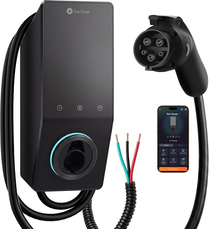 Star Charge Level 2 EV Charger, 50 Amp 240V J1772 Hardwired, UL Certified — wall mount EV charger for wall mount charger