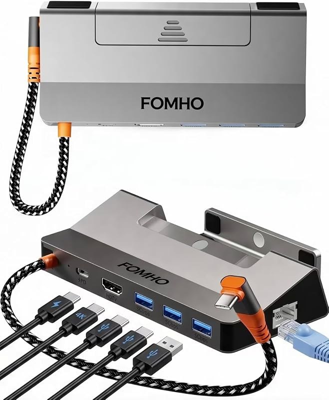 Aluminum Alloy Dock Station for Steam Deck (OLED)/ROG Ally/Legion Go/Switch 2/1 — best steam deck stand for steam deck