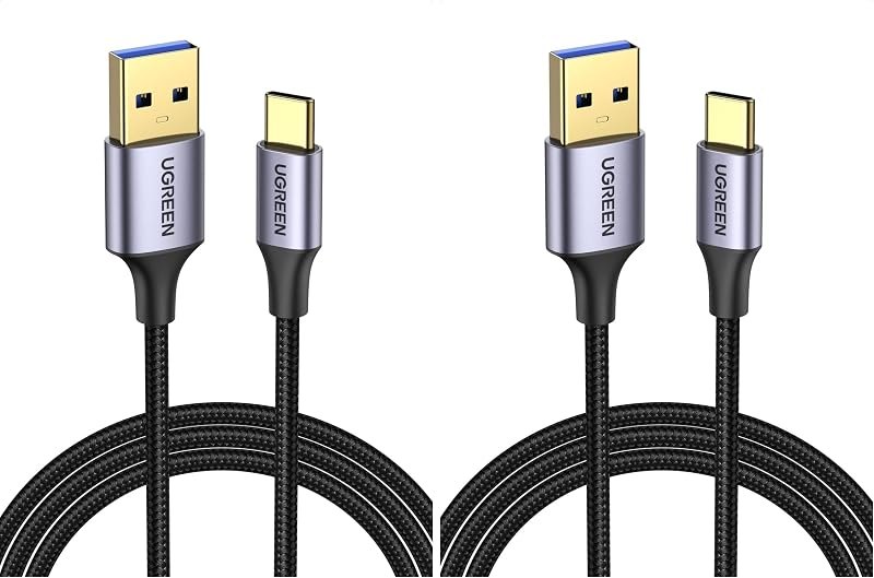 UGREEN USB-C 3.0 Cable 5Gbps Data Transfer Type C Cable Fast Charging Nylon Braided Cord for Android Auto/iPhone