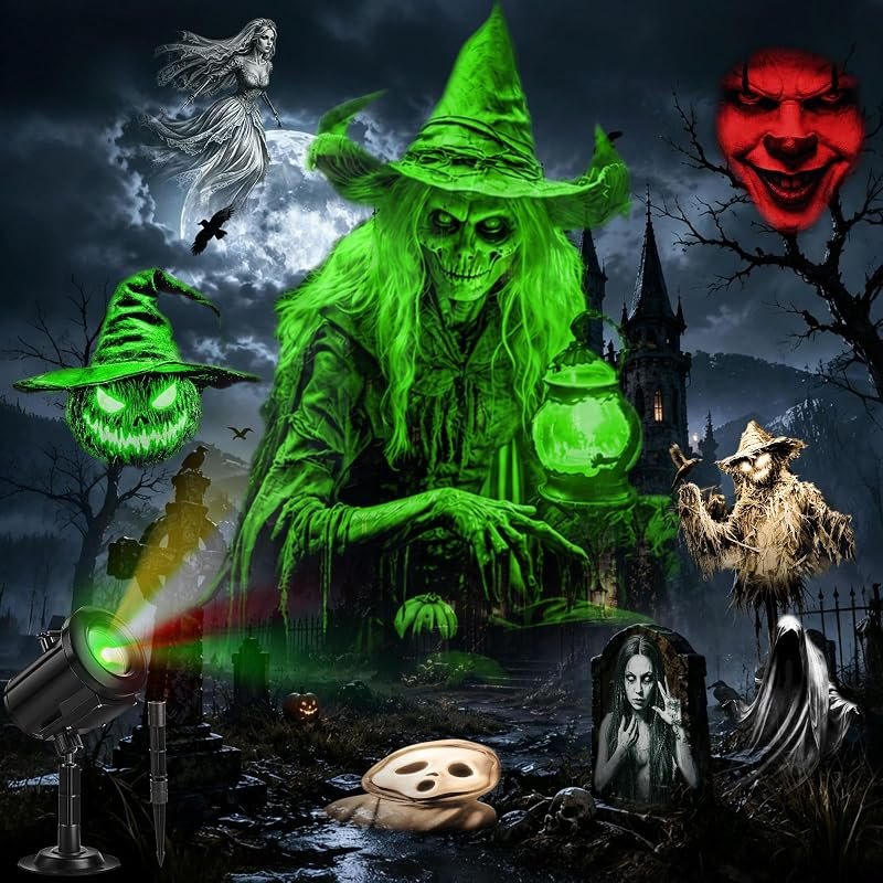 12-in-1 Halloween Projector Lights, 3D Dynamic Halloween Decoration Outdoor — best halloween projection light for