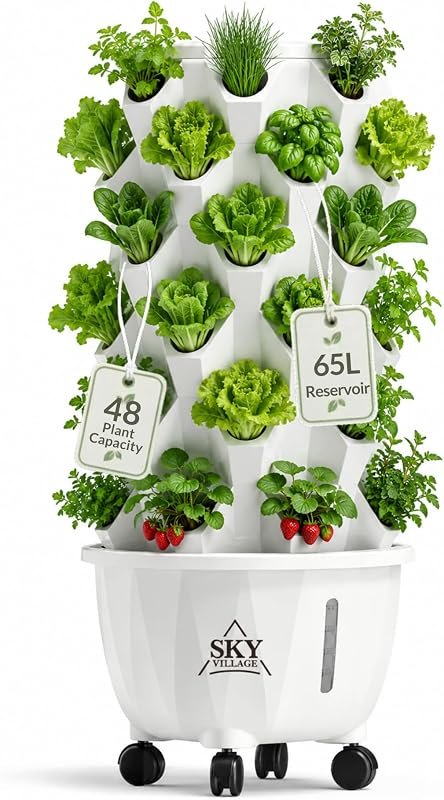 Sky Village Outdoor Hydroponic Growing System, 48 Plant Sites, 6-Tier — hydroponics hydroponic reservoir for