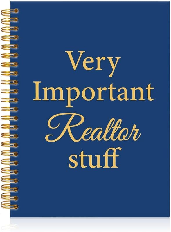 Very Important Realtor Stuff Navy Blue Spiral Notebook, Funny Real Estate Agent Gifts for Realtor Real Estate Broker