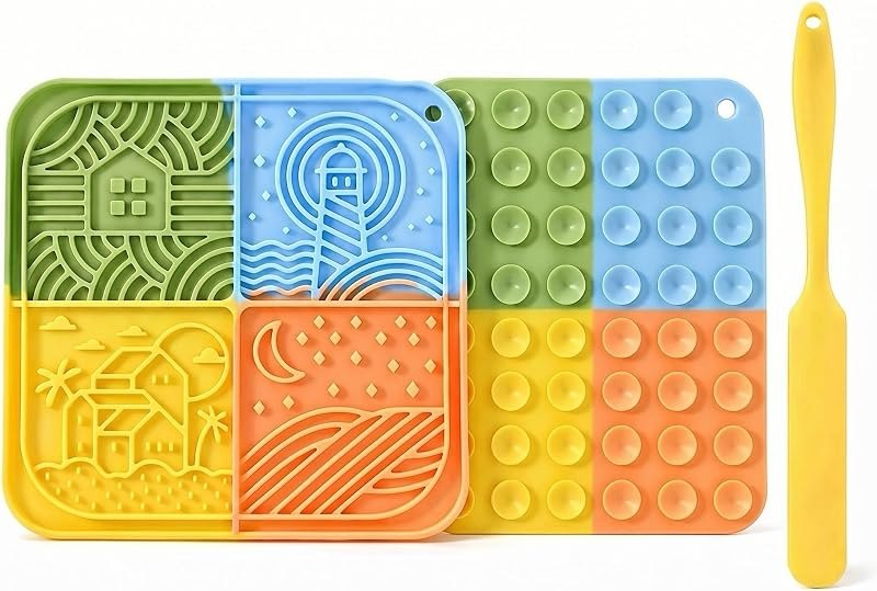 Lick Mat for Dogs, Premium Lick Pad with Suction Cups for Dog Anxiety Relief, Slow Feeder Dog Bowls, Bathing, Grooming