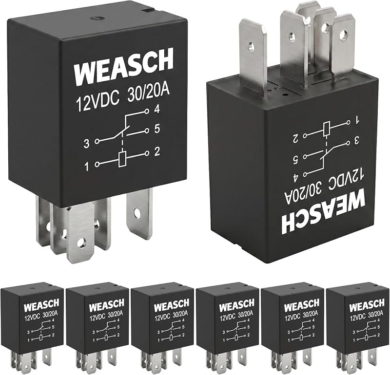 8 Pack 12V Starter Relay, 30A/20A 5-Pin SPDT Automotive Relay — best offroad water pump for offroad water pump