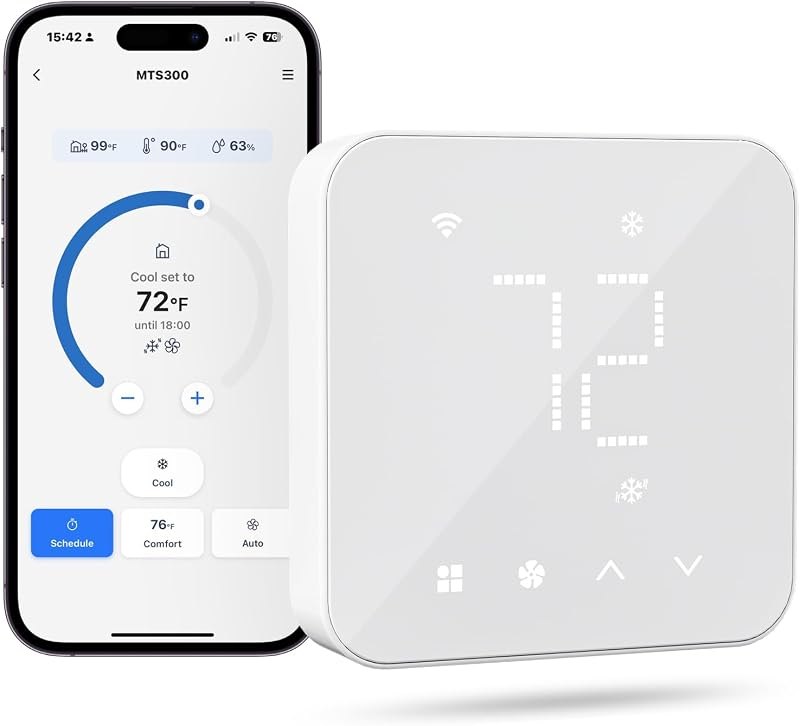 meross Matter Smart Thermostats for Home, Programmble WiFi Thermostat — smart thermostat for heat pump for smart