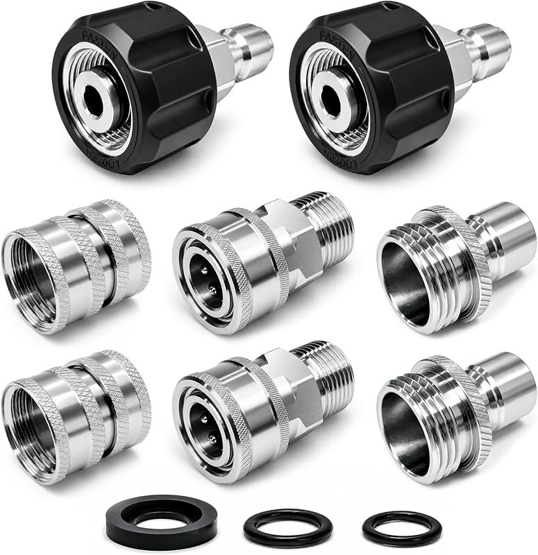 Pressure Washer Quick Connect Kit, M22-14mm to 3/8 Inch, 8 Pack — pressure quick connect for pressure quick connect