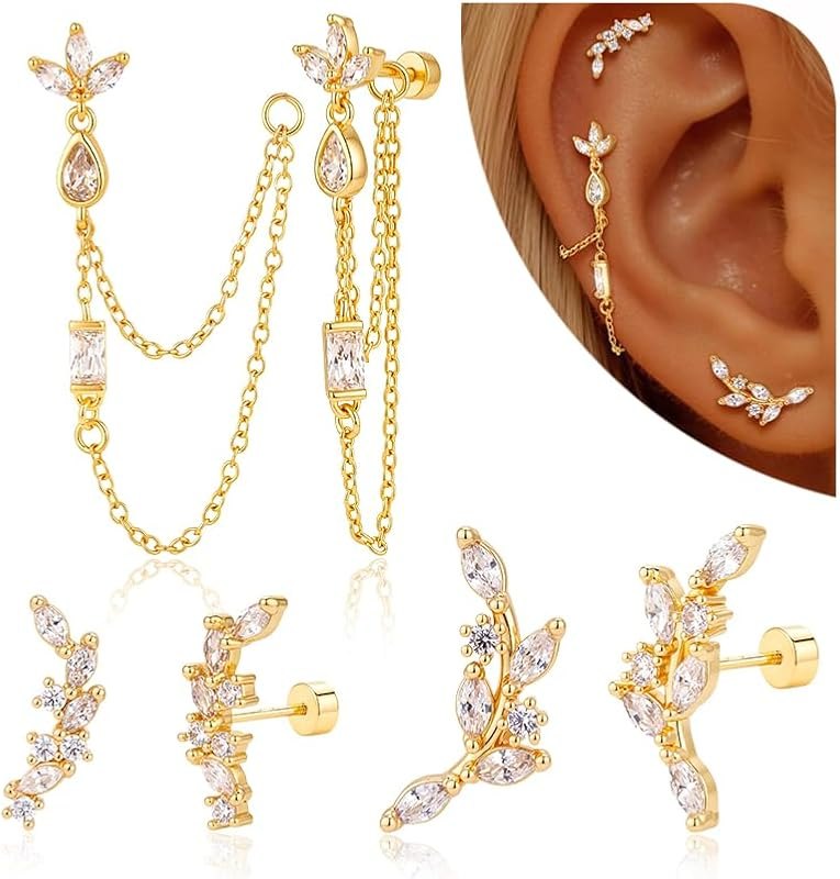 Gold/Silver Plated Flat Back Earrings Set for Women — best flat screw back earrings for flat screw back earrings