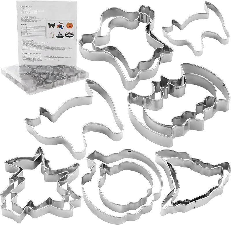 MrCookie Large Halloween Cookie Cutters,12pc/Set Thickened Stainless Steel. — Haunted Chocolatier Cookie Cutter for