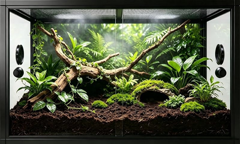 50 Gallon Reptile Tank, Front Opening Terrarium for Snake Enclosure — reticulated python enclosure for reticulated